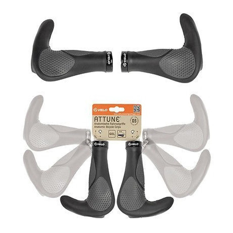 VVelo Poignées Vélo Ergonomiques Avec Cornes Haute Densité 3 VVelo Poignées Vélo Ergonomiques Avec Cornes Haute Densité