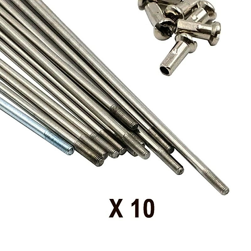 Funecobikes Rayons Roue De Vélo Avec écrous à Rayon - Kit De 10 Pièces 3 Funecobikes Rayons Roue De Vélo Avec écrous à Rayon - Kit De 10 Pièces