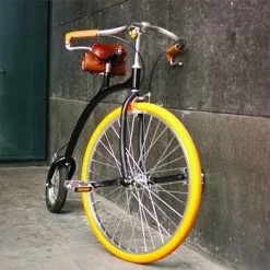 Vélo Original Vélo Vintage à Grande Roue + Selle Et Sacoche En Cuir Brun BROOKS -Rubéna Soldes Boutique velo vintage a grande roue selle et sacoche en cuir brun brooks 3